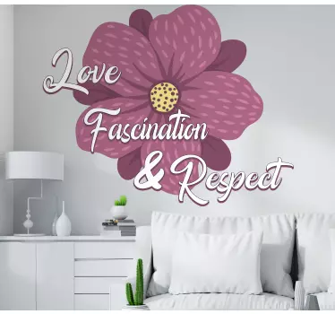 Love, respect clove flower wall sticker - TenStickers