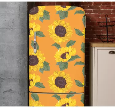 Orange sunflower fridge sticker - TenStickers