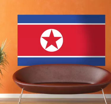 Autocollant mural drapeau Corée du Nord - TenStickers