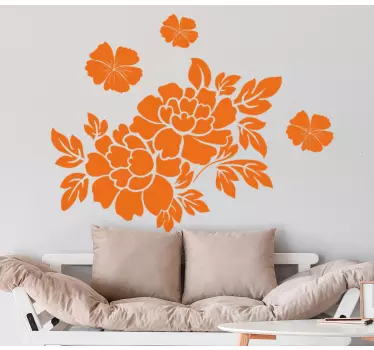 Monocolor flowers and carnations flower sticker - TenStickers