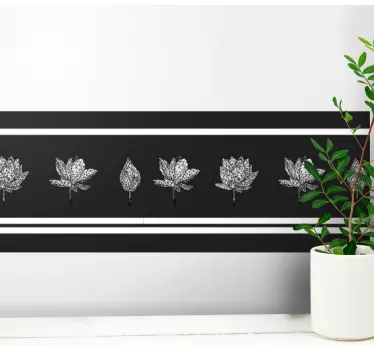 Frise Murale autocollante feuilles style gothique - TenStickers