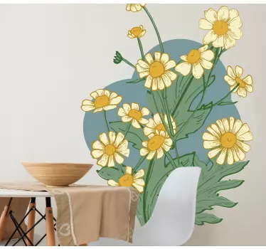Nalepka za steno iz cvetlične botanike kamilice - TenStickers