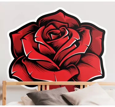Rose on white door sticker - TenStickers