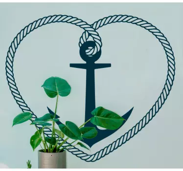Hjerte og et anker marine væg klistermærke - TenStickers