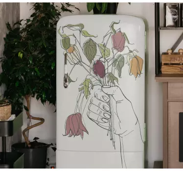 Withered flowers feeling concept fridge sticker - TenStickers