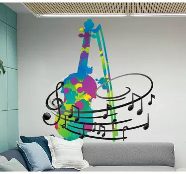 Wonderful violin design wall stickers - TenStickers