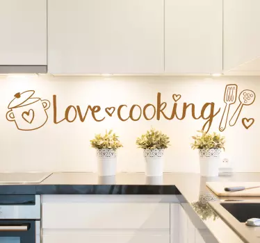 Keuken sticker love cooking - TenStickers