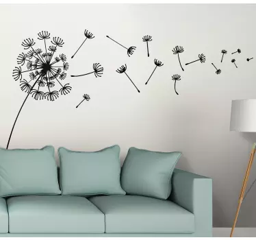 Flying dandelions flower wall sticker - TenStickers
