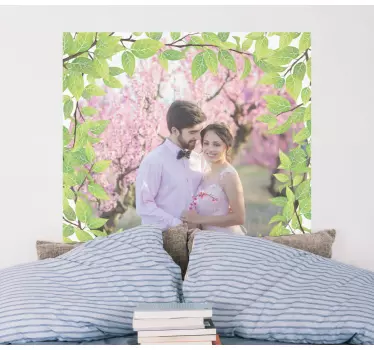branches and leaves photo frame sticker - TenStickers