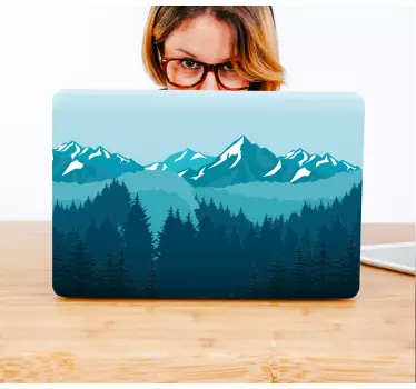 Naklejka na laptopa Pełny niebieski / zielony krajobraz - TenStickers