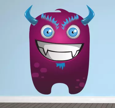 Malicious Purple Monster Kids Sticker - TenStickers