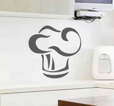 Virėjos kepurės virtuvės sienos animuotasis paveiksliukas - „Tenstickers“