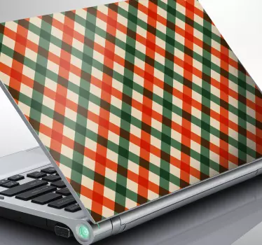 Checkered Tablecloth Laptop Sticker - TenStickers