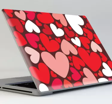 Hearts Laptop Sticker - TenStickers
