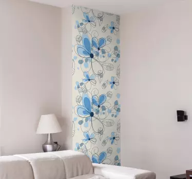 Pieza vinilo para paredes diseño floral abstracto - TenVinilo