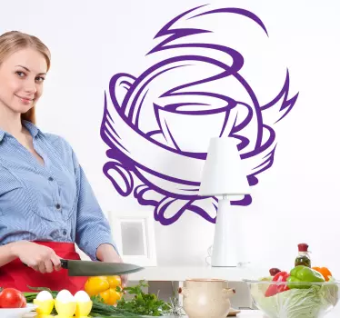 Coffee Logo Kitchen Sticker - TenStickers