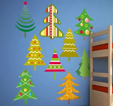 Christmas trees sticker - TenStickers