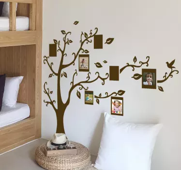 Vinilo decorativo silueta árbol fotos - TenVinilo