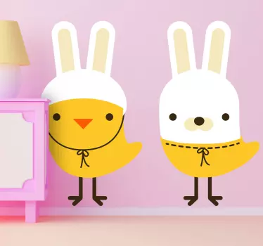 Easter Bunny Chicks Wall Stickers - TenStickers