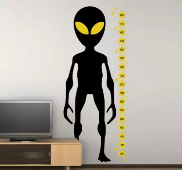 Alien Height Chart Kids Sticker - TenStickers