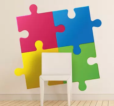 Vinilo decorativo puzzle cuatro piezas - TenVinilo