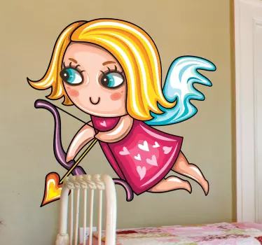 Blonde Cupid Girl Sticker - TenStickers