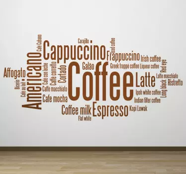 Muursticker Koffie Verschillende Talen - TenStickers