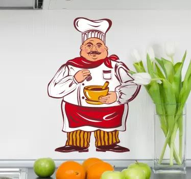 Kuchár ilustračné nálepka na stenu - Tenstickers