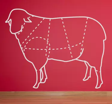 Sheep Body Sections Wall Sticker - TenStickers