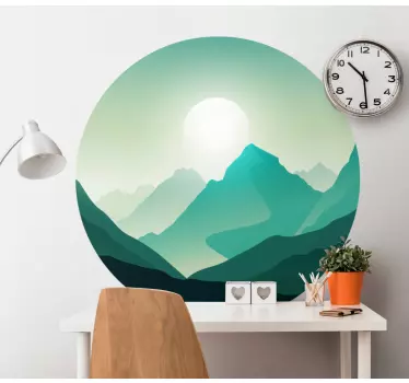Green mountains and hills nature sticker - TenStickers