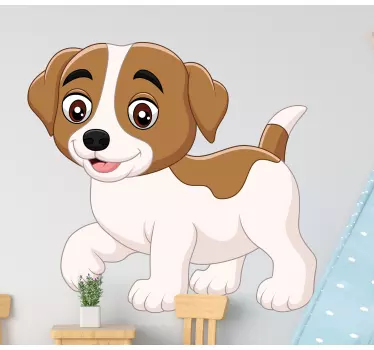 šťastná malá karikatúra pre psa - Tenstickers