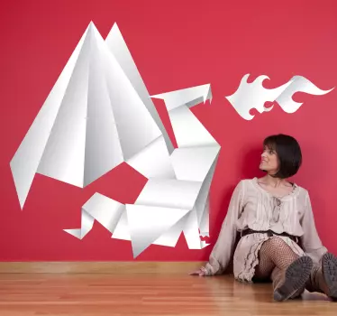 Kids Origami Dragon Wall Sticker - TenStickers