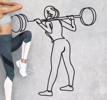 Female lifting silhouette  wall sticker - TenStickers