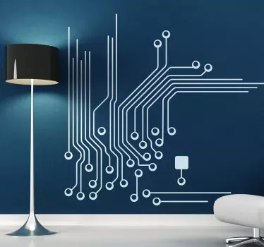 Electronic Plate Connections Wall Sticker - TenStickers