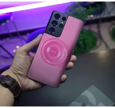 Pink camera imitation Samsung sticker - TenStickers