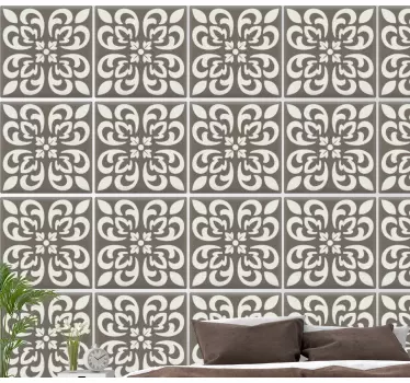 Gatsby black and white cement tiles sticker - TenStickers