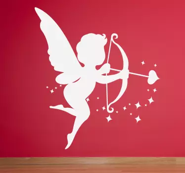Cupid Angel Silhouette Sticker - TenStickers