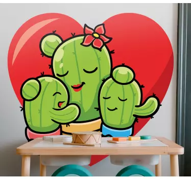 Cactus family cute children wall sticker - TenStickers