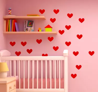 Sticker decorativo infantil corações de amor - TenStickers