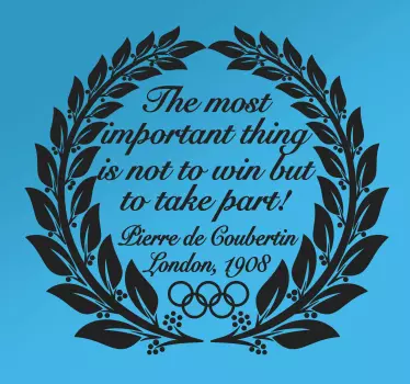 Olympia Coubertin Zitat Aufkleber - TenStickers