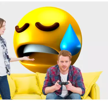 Szomorú emoji design falmatrica - TenStickers