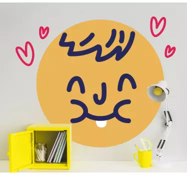 Emoji v lásce samolepka na zeď - TenStickers