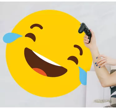 Funny enthusiastic emoji wall sticker - TenStickers