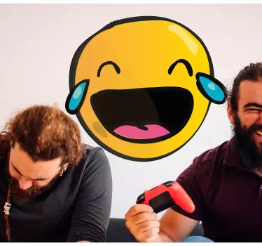 Laughing emoji design wall sticker - TenStickers