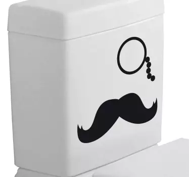 Moustache & Monocle Toilet Sticker - TenStickers