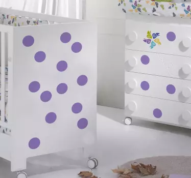 Puantiyeli çocuk dekor sticker - TenStickers