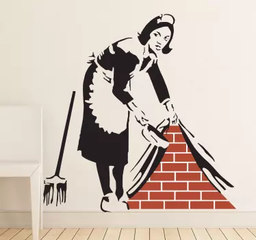 Banksy Putzfrau Aufkleber - TenStickers