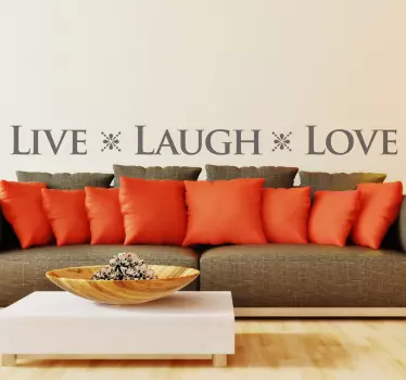 Sticker décoratif live laugh love - TenStickers