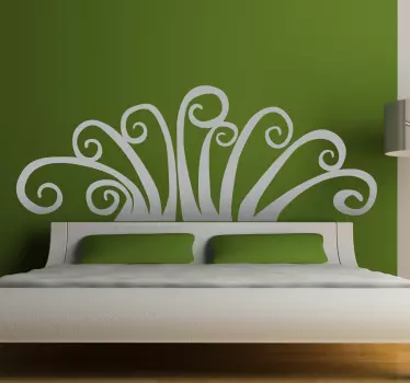 Abstract Floral Headboard Wall Decal - TenStickers