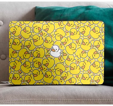 Different cute white duck laptop skin decal - TenStickers